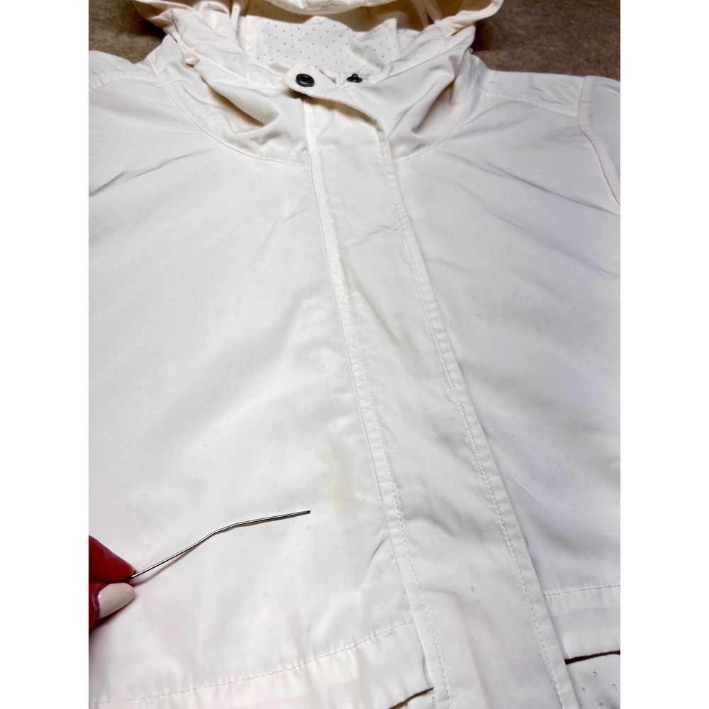 Athleta Windbreaker Jacket Women XL White Good Hooded Perforated Ventilated Back - Picture 10 of 12